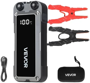 VEVOR Jump Starter, 4000A Peak, Car Jumper Starter Battery Pack, 12V Portable Lithium Battery Booster, Jump Box Power Bank with 3 Modes Flashlight and Jumper Cable, for 10L Gas and 8L Diesel Engines VEVOR Jump Starter, 4000A Peak, Car Jumper Starter Battery Pack, 12V Portable Lithium Battery Booster, Jump Box Power Bank with 3 Modes Flashlight and Jumper Cable, for 10L Gas and 8L Diesel Engines