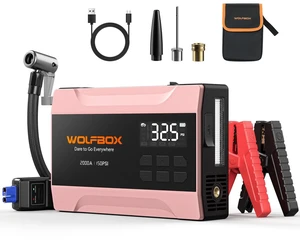 MV10A 2000A Jump Starter with Air Compressor, Portable 12V Jump Box | Car Battery Booster Power Pack (5L Gas/3L Diesel), Spark-Proof, 150PSI Tire Inflator, Power Bank, Jumper Cables & LED Light MV10A 2000A Jump Starter with Air Compressor, Portable 12V Jump Box | Car Battery Booster Power Pack (5L Gas/3L Diesel), Spark-Proof, 150PSI Tire Inflator, Power Bank, Jumper Cables & LED Light