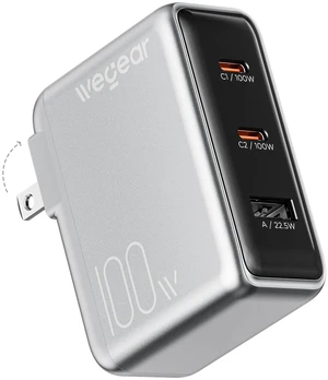 wegear 100W GaN USB C Charger Block, 3-Port Slim Foldable Wall Charger | Type-C Fast Power Adapter for iPhone 17/16/15, iWatch 12, AirPods 5, MacBook Pro/Air, Dell XPS, iPad, Galaxy S25,Steam Deck wegear 100W GaN USB C Charger Block, 3-Port Slim Foldable Wall Charger | Type-C Fast Power Adapter for iPhone 17/16/15, iWatch 12, AirPods 5, MacBook Pro/Air, Dell XPS, iPad, Galaxy S25,Steam Deck