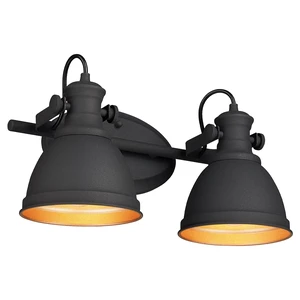 Audickic 2-Light Industrial Black Bathroom Vanity Light over Mirror | 16.5" Rustic Bathroom Light Fixtures, Black and Gold Metal Shade, E26 Base, Bulbs Not Included, Wall-Mounted, AD-2151-2W Audickic 2-Light Industrial Black Bathroom Vanity Light over Mirror | 16.5" Rustic Bathroom Light Fixtures, Black and Gold Metal Shade, E26 Base, Bulbs Not Included, Wall-Mounted, AD-2151-2W