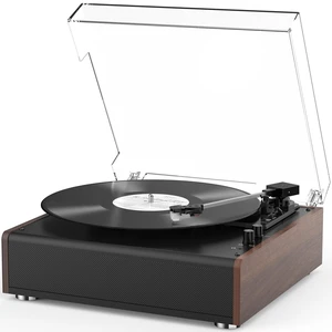 Vinyl Record Player Bluetooth Wireless Turntable with Built-in Speakers and 3 Speed Belt-Driven Vintage Phonograph Record Player with Magnetic Cartridge, RCA Out, Aux in, Headphone Jack (Brown) Vinyl Record Player Bluetooth Wireless Turntable with Built-in Speakers and 3 Speed Belt-Driven Vintage Phonograph Record Player with Magnetic Cartridge, RCA Out, Aux in, Headphone Jack (Brown)