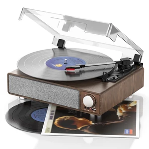 NEWERPOINT Record Player with Speakers, Vinyl Record Player Turntable | 3-Speed, Built-in Speakers, Bluetooth Transmitter, Auto Stop, RCA Output, USB & Headphone Jacks, Vintage Wooden Design NEWERPOINT Record Player with Speakers, Vinyl Record Player Turntable | 3-Speed, Built-in Speakers, Bluetooth Transmitter, Auto Stop, RCA Output, USB & Headphone Jacks, Vintage Wooden Design