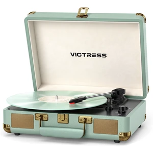 Vinyl Record Player, Portable Bluetooth in & Out Turntable, Green | Suitcase Record Player, Vinyl Player Built-in Speakers, Vinyl to Digital, 3-Speed Belt-Drive, AUX In, RCA Out, Headphone Jack Vinyl Record Player, Portable Bluetooth in & Out Turntable, Green | Suitcase Record Player, Vinyl Player Built-in Speakers, Vinyl to Digital, 3-Speed Belt-Drive, AUX In, RCA Out, Headphone Jack