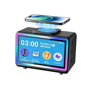 AI Smart Touch Display, Digital Alarm Clock with Wireless Charging | 10 in 1 Bluetooth Speaker with AI Conversation, RGB Light, Digital Photo Frame, Weather, 4.5 Display for Bedroom Living Room AI Smart Touch Display, Digital Alarm Clock with Wireless Charging | 10 in 1 Bluetooth Speaker with AI Conversation, RGB Light, Digital Photo Frame, Weather, 4.5 Display for Bedroom Living Room
