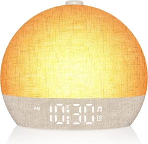 Alarm Clock with Sound Machine Gradual Wake-Up Light for Bedrooms | 30 Soothing Sounds, 7 Ringtones, 9 Ambient Colors, Dimmable Night Light, Snooze, Timer, Loud for Kids, Heavy Sleepers Adults Alarm Clock with Sound Machine Gradual Wake-Up Light for Bedrooms | 30 Soothing Sounds, 7 Ringtones, 9 Ambient Colors, Dimmable Night Light, Snooze, Timer, Loud for Kids, Heavy Sleepers Adults