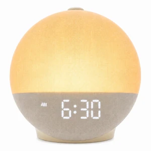 Alarm Clock Wake Up Light, White Noise Machine with 30 Sleep Sounds | 0100% Dimmable Display, No App Required, 12-Color Night Light, 15180 Min Sleep Timer, Bluetooth Speaker, Soft Fabric Design Alarm Clock Wake Up Light, White Noise Machine with 30 Sleep Sounds | 0100% Dimmable Display, No App Required, 12-Color Night Light, 15180 Min Sleep Timer, Bluetooth Speaker, Soft Fabric Design