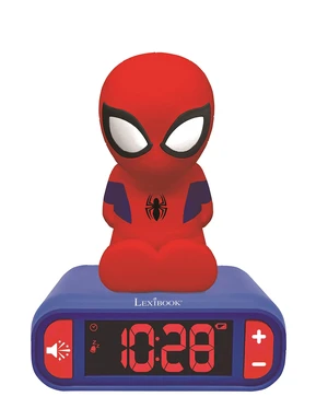 LEXiBOOK, Spider-Man Nightlight Alarm Clock, RL800SP | Sounds & Melodies, LCD Backlit screen, Luminous, Snooze, Blue LEXiBOOK, Spider-Man Nightlight Alarm Clock, RL800SP | Sounds & Melodies, LCD Backlit screen, Luminous, Snooze, Blue