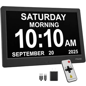 11.5" Digital Dementia Clock for Seniors with 10" Large Display | Clock with Day Date Time for Elderly - 20 Preset Reminders for Alzheimer's & Memory Loss, Adjustable Brightness, DST 11.5" Digital Dementia Clock for Seniors with 10" Large Display | Clock with Day Date Time for Elderly - 20 Preset Reminders for Alzheimer's & Memory Loss, Adjustable Brightness, DST