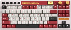 RK ROYAL KLUDGE M87 Wireless Gaming Keyboard with Screen&Dual Knobs, Red | Bluetooth/2.4G/Wired, Hot Swappable Cream Switch, RGB Compact 75% Layout Keyboard with 400h Battery Life for PC/WIN/Mac, Red RK ROYAL KLUDGE M87 Wireless Gaming Keyboard with Screen&Dual Knobs, Red | Bluetooth/2.4G/Wired, Hot Swappable Cream Switch, RGB Compact 75% Layout Keyboard with 400h Battery Life for PC/WIN/Mac, Red