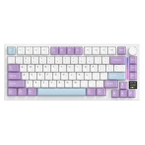 ATTACK SHARK X820ULTRA Wireless Gaming Mechanical Keyboard with TFT Smart Display&Knob,PBT Keycaps,Gasket Mounted 75% TKL Keyboard,BT5.0/2.4GHz/USB-C,RGB Backlit for PC(Starlight White Shark Switch ATTACK SHARK X820ULTRA Wireless Gaming Mechanical Keyboard with TFT Smart Display&Knob,PBT Keycaps,Gasket Mounted 75% TKL Keyboard,BT5.0/2.4GHz/USB-C,RGB Backlit for PC(Starlight White Shark Switch