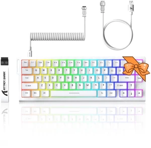 ATTACK SHARK X68 HE 8KHZ Rapid Trigger Keyboard Magnetic Switch,0.01 mm RT Accuracy,Wired RGB 60% Gaming Keyboard TKL with Adjustable Actuation,Snap Tap,Coiled Cable,for PC/Mac(White) ATTACK SHARK X68 HE 8KHZ Rapid Trigger Keyboard Magnetic Switch,0.01 mm RT Accuracy,Wired RGB 60% Gaming Keyboard TKL with Adjustable Actuation,Snap Tap,Coiled Cable,for PC/Mac(White)