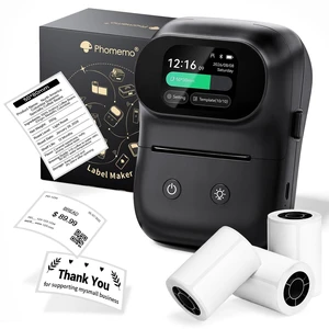 Phomemo Label Maker, M20pro Touch Screen Thermal Label Printer | Auto-Detection, Offline Templates Printing Label Maker Machine with Tape for Home, School, Small Business, with 3 Roll Labels