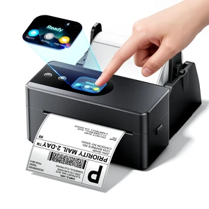 Phomemo PM64D Shipping Label Printer with Touch Screen & Label Holder | Upgraded 4x6 Wireless Thermal Label Printer for Small Business & Shipping Package, Compatible with Amazon, Shopify, USPS