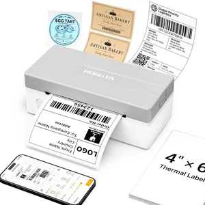 Rongta Shipping Label Printer Bluetooth 4x6 Thermal Label Printer, White | Wireless Thermal Label Printer, Supports iPhone and Android devices, Suitable for Most of Thermal Shipping Labels