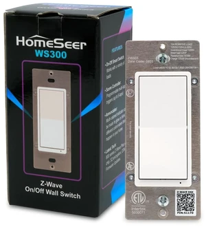 HomeSeer Smart Light Switch (WS300), 800 Series Long Range Z-Wave Technology, Includes Programmable RGB LED Indicatory, Multi-Tap Scene Control, Compatible with HomeSeer, Home Assistant (1-Pack) HomeSeer Smart Light Switch (WS300), 800 Series Long Range Z-Wave Technology, Includes Programmable RGB LED Indicatory, Multi-Tap Scene Control, Compatible with HomeSeer, Home Assistant (1-Pack)