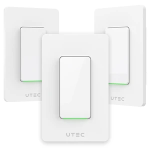 U-tec Single-Pole Smart Switch, Matter Over WiFi, 3 Pack | Voice Control w/Siri, Alexa, Google, SmartThings, Timer & Schedule, FCC/ETL Certified, Neutral Wire Required, 2.4G Wi-Fi U-tec Single-Pole Smart Switch, Matter Over WiFi, 3 Pack | Voice Control w/Siri, Alexa, Google, SmartThings, Timer & Schedule, FCC/ETL Certified, Neutral Wire Required, 2.4G Wi-Fi
