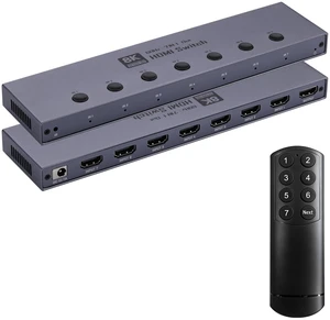 2026 Upgrade 8K HDMI 2.1 Switch, HDMI 2.1 Switcher 7 In 1 Out Supports CEC 8K@60Hz, 4K@240Hz, 1080P@480Hz HDCP 2.3 HDR Dolby Atmos VRR Compatible with PS5 Xbox Blu-Ray Player with IR remote controller 2026 Upgrade 8K HDMI 2.1 Switch, HDMI 2.1 Switcher 7 In 1 Out Supports CEC 8K@60Hz, 4K@240Hz, 1080P@480Hz HDCP 2.3 HDR Dolby Atmos VRR Compatible with PS5 Xbox Blu-Ray Player with IR remote controller
