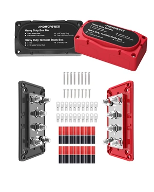 jamgoer 450A Bus Bar 12v Power Distribution Block 6 x 5/16"(M8) Terminal Block Heavy Duty Waterproof Buss Bar Junction Block Marine Battery Bus bar for Automotive Boat Solar System jamgoer 450A Bus Bar 12v Power Distribution Block 6 x 5/16"(M8) Terminal Block Heavy Duty Waterproof Buss Bar Junction Block Marine Battery Bus bar for Automotive Boat Solar System
