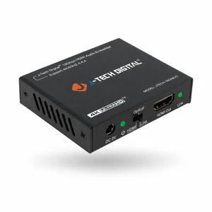 J-Tech Digital 18Gbps Digital/Analog Audio HDMI Embedder Inserter Support 4K@60Hz 4:4:4 HDR CEC HDCP2.2/1.4 with TOSLINK Optical 3.5mm Audio Input Options [JTECH-18GAEV2]