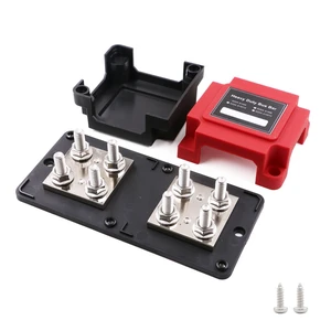 Gloaso Bus Bar Copper 12V- 48V 400A Busbar Heavy Duty 8X 5/16" (M8) Posts Terminal Power Distribution Block, DC Battery Buss Bar with Cover for Car Automotive Marine RV Solar PV Boat Camper, Red&Black Gloaso Bus Bar Copper 12V- 48V 400A Busbar Heavy Duty 8X 5/16" (M8) Posts Terminal Power Distribution Block, DC Battery Buss Bar with Cover for Car Automotive Marine RV Solar PV Boat Camper, Red&Black