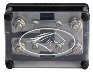 Kicker 50HPFD2 Warhorse 2-Output Fused Distribution Block | Dual amp power feeds, built-in circuit protection, clean amplifier wiring Kicker 50HPFD2 Warhorse 2-Output Fused Distribution Block | Dual amp power feeds, built-in circuit protection, clean amplifier wiring