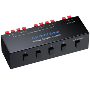 CAMWAY 4 Zone Speaker Selector Switch,Passive 1 in 4 Out Audio Splitter | Amplifier Speaker Switch Fit 4-16 Speakers for Home Audio,Commercial Systems,Independent A/B/C/D &Master Switch,150W/Channel CAMWAY 4 Zone Speaker Selector Switch,Passive 1 in 4 Out Audio Splitter | Amplifier Speaker Switch Fit 4-16 Speakers for Home Audio,Commercial Systems,Independent A/B/C/D &Master Switch,150W/Channel