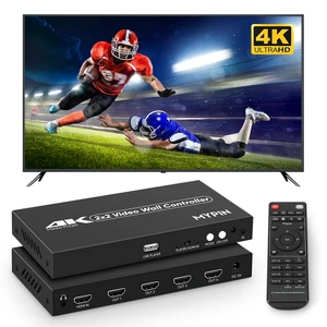 2x2 HDMI 4K Video Wall Controller with Media Player Function, 180°Rotate | 4K@30HZ TV Wall Processor, 8 Display Modes 1x1 1x2 1x3 1x4 2x2 2x1 3x1 4x1 with Remote Control for 4x1-1 HDMI Input/Output 2x2 HDMI 4K Video Wall Controller with Media Player Function, 180°Rotate | 4K@30HZ TV Wall Processor, 8 Display Modes 1x1 1x2 1x3 1x4 2x2 2x1 3x1 4x1 with Remote Control for 4x1-1 HDMI Input/Output
