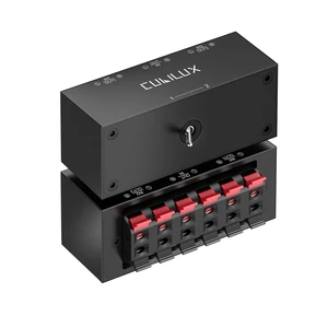Cubilux Aluminum 2-Channel Bidirectional Stereo Speaker Selector | 30W(30V/1A) 2-In-1-Out / 1-In-2-Out Switcher, A/B Audio Switch Box with Terminal Clamps for Passive Speaker, Amplifiers Cubilux Aluminum 2-Channel Bidirectional Stereo Speaker Selector | 30W(30V/1A) 2-In-1-Out / 1-In-2-Out Switcher, A/B Audio Switch Box with Terminal Clamps for Passive Speaker, Amplifiers