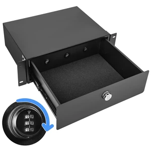 Eastrexon 3U Rack Mount Drawer, Server Rack Drawer w/Combination Lock | Foam Pad & Smooth Rails, Powder Coated, Fit for Most 19" Server /DJ /AV /Network Equipment Racks, Enclosures and Cabinets