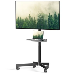 Rolling TV Stand, Mobile TV Cart with Wheels/Shelf for 22-60 Inch, Black | Tilt/Height Adjustable Portable TV Stand Up to 88lbs, Movable TV Stand for Bedroom, Living Room, Outdoor, Max VESA 400x400mm Rolling TV Stand, Mobile TV Cart with Wheels/Shelf for 22-60 Inch, Black | Tilt/Height Adjustable Portable TV Stand Up to 88lbs, Movable TV Stand for Bedroom, Living Room, Outdoor, Max VESA 400x400mm