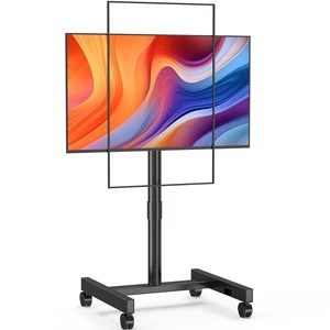 Rolling TV Stand for 13-50 Inch TVs/Screens, Sturdy 50mm Support Pole | 2 Height Adjustable Mobile TV Floor Stand on Wheels up to 88Lbs, Portable TV/Monitor Cart for Bedroom, Outdoor, Office Rolling TV Stand for 13-50 Inch TVs/Screens, Sturdy 50mm Support Pole | 2 Height Adjustable Mobile TV Floor Stand on Wheels up to 88Lbs, Portable TV/Monitor Cart for Bedroom, Outdoor, Office