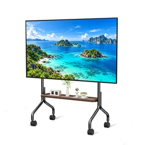 Easel Rolling TV Stand on Wheels for 32-75 Inch TVs with Storage Shelves | Mobile TV Stand with 360° Wheels,Height Adjustable,Portable Floor TV Stand Holds Up to 110lbs, Max VESA 600x400mm(Black) Easel Rolling TV Stand on Wheels for 32-75 Inch TVs with Storage Shelves | Mobile TV Stand with 360° Wheels,Height Adjustable,Portable Floor TV Stand Holds Up to 110lbs, Max VESA 600x400mm(Black)