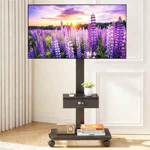 Rolling TV Stand With Drawer, TV Stand Cart On Wheels For 30-75 Inch TVs | Tall Portable Floor Stand TV Cart For Bedroom/Living Room,Tilt & Height Adjustable Corner TV Stands Holds Up To 180Lbs Rolling TV Stand With Drawer, TV Stand Cart On Wheels For 30-75 Inch TVs | Tall Portable Floor Stand TV Cart For Bedroom/Living Room,Tilt & Height Adjustable Corner TV Stands Holds Up To 180Lbs