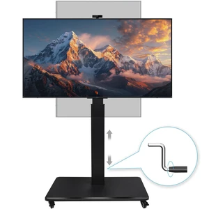 Hovadova Rolling TV Stand for 42-75" TVs, Hand Crank Lift and 90° Rotation | Freely Adjustable Height TV Cart, Portable TV Stand with Wheel, 110 lbs, cable management, Max VESA 600x500mm Hovadova Rolling TV Stand for 42-75" TVs, Hand Crank Lift and 90° Rotation | Freely Adjustable Height TV Cart, Portable TV Stand with Wheel, 110 lbs, cable management, Max VESA 600x500mm