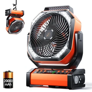 Camping LED Fan with Light, 20000mAh Rechargeable Battery Powered Outdoor Tent Fan with Light and Hook, 8 Speed, Personal USB Desk Fan for Camping, Fishing, Power Outage,Hurricane, Worksite Camping LED Fan with Light, 20000mAh Rechargeable Battery Powered Outdoor Tent Fan with Light and Hook, 8 Speed, Personal USB Desk Fan for Camping, Fishing, Power Outage,Hurricane, Worksite