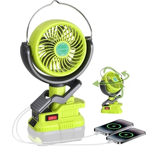 Vtuxcey Clip Fan Compatible with Ryobi 18V ONE+ Battery (Tool Only) Cordless Portable Clip-On Fan with Dual USB Charging Ports & Adjustable Angle for Camping Jobsite Tent Travel Fishing Outdoor Vtuxcey Clip Fan Compatible with Ryobi 18V ONE+ Battery (Tool Only) Cordless Portable Clip-On Fan with Dual USB Charging Ports & Adjustable Angle for Camping Jobsite Tent Travel Fishing Outdoor