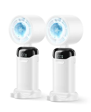 2 pack Handheld Portable Fan with Ice Cooler, Powerful 21000 RPM, Speed (1-199), Up to 14Hrs Cooling, Rechargeable Personal Fan, Small Pocket Hand Fans for Travel/Outdoor/Home/Office (White) 2 pack Handheld Portable Fan with Ice Cooler, Powerful 21000 RPM, Speed (1-199), Up to 14Hrs Cooling, Rechargeable Personal Fan, Small Pocket Hand Fans for Travel/Outdoor/Home/Office (White)