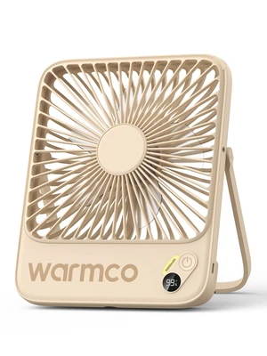 Warmco D3 Portable Travel Fan 10000mAh, Ultra-Slim, 10-24H Battery Life | Quiet, 7-Inch Wide, Rechargeable Desk Fan, Digital Display For Sleeping, Office, Bedroom & Cruise