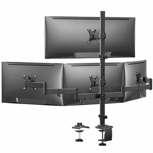 HUANUO 4 Monitor Mount for 13-34 Inch Screens, Fully Adjustable Heavy Duty Monitor Desk Mount for 4 Screens with Swivel, Tilt, Rotation, Larger C-Clamp & Grommet Base, Each Arm Holds up to 22 lbs HUANUO 4 Monitor Mount for 13-34 Inch Screens, Fully Adjustable Heavy Duty Monitor Desk Mount for 4 Screens with Swivel, Tilt, Rotation, Larger C-Clamp & Grommet Base, Each Arm Holds up to 22 lbs