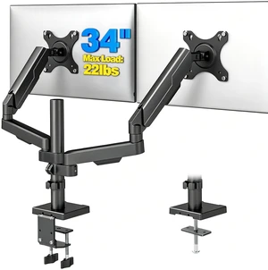 Rfiver Dual Monitor Stand Desk Mount for 17-34" Screens Holds up to 22lbs | Full Motion Height Adjustable, Tilt/Swivel, 360 Rotation VESA 75/100mm, Compatible C-clamp/Grommet Base Install Rfiver Dual Monitor Stand Desk Mount for 17-34" Screens Holds up to 22lbs | Full Motion Height Adjustable, Tilt/Swivel, 360 Rotation VESA 75/100mm, Compatible C-clamp/Grommet Base Install