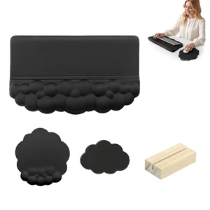 Workspace Essentials Bundle - Keyboard Wrist Support - Wood Card Rack | Comfort Palm Cushion - Natural Display Rack - Ideal For Office Use Workspace Essentials Bundle - Keyboard Wrist Support - Wood Card Rack | Comfort Palm Cushion - Natural Display Rack - Ideal For Office Use