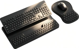 Aszqvd Ergonomic Keyboard and Mouse Pad Combo with Stand/Wrist Rest, Black | Keyboard Riser Mousepad for Desk with Soft Memory Foam, Comfy Massage, Non-slip PU Base,Carpal Tunnel Pain Relief Aszqvd Ergonomic Keyboard and Mouse Pad Combo with Stand/Wrist Rest, Black | Keyboard Riser Mousepad for Desk with Soft Memory Foam, Comfy Massage, Non-slip PU Base,Carpal Tunnel Pain Relief