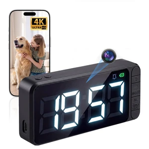 Wireless Camera Clock 4K Indoor Camera with 5000mAh Battery, Small Nanny Cam with Motion Detection, Night Vision, Remote Viewing,Magnetic Wall Mount or Free Standing Wireless Camera Clock 4K Indoor Camera with 5000mAh Battery, Small Nanny Cam with Motion Detection, Night Vision, Remote Viewing,Magnetic Wall Mount or Free Standing
