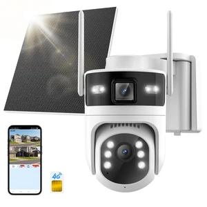 Voxblend 4G LTE Cellular Solar Security Camera Wireless Outdoor: No WiFi Dual-Lens Cámara, Pan and Tilt, 24/7 AOV Recording, 360° Live View Built-in 4G SIM Card, 2K Color Night Vision,PIR Motion Voxblend 4G LTE Cellular Solar Security Camera Wireless Outdoor: No WiFi Dual-Lens Cámara, Pan and Tilt, 24/7 AOV Recording, 360° Live View Built-in 4G SIM Card, 2K Color Night Vision,PIR Motion