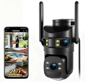 6MP Triple Lens Security Camera Outdoor,24/7 Recording Surveillance Camera | Plug-in, 360° Pan-Tilt, Motion Siren, 2-Way Audio,Easy to Install, 2.4G WiFi, Color Night Vision for Front Door, Garage 6MP Triple Lens Security Camera Outdoor,24/7 Recording Surveillance Camera | Plug-in, 360° Pan-Tilt, Motion Siren, 2-Way Audio,Easy to Install, 2.4G WiFi, Color Night Vision for Front Door, Garage