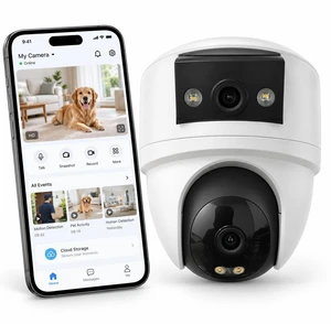Dual Lens Wireless Security Camera 1080P HD, 360° PTZ Outdoor Camera | Dual Lens Dual Views, Two-Way Audio, Humanoid Detection, High-Speed WiFi Pro, No-Delay Transmission Dual Lens Wireless Security Camera 1080P HD, 360° PTZ Outdoor Camera | Dual Lens Dual Views, Two-Way Audio, Humanoid Detection, High-Speed WiFi Pro, No-Delay Transmission