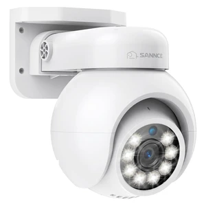 SANNCE 4K 8MP PoE IP Dome Camera with Microphone/Audio, PT Security Camera Outdoor Night Vision 100ft Waterproof IP66 Indoor Wide Angle 2.8mm 24/7 Recording