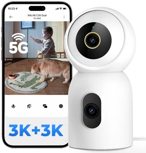 IMILAB 3K+3K Security Camera Indoor, Dual Lens Pet/Dog/Baby Camera with Xiaomi Home App, 2.4G/5G WiFi Plug-in Room Cam, Color Night Vision, Human Track, Two-Way Audio, No Subscription(C30 Dual) IMILAB 3K+3K Security Camera Indoor, Dual Lens Pet/Dog/Baby Camera with Xiaomi Home App, 2.4G/5G WiFi Plug-in Room Cam, Color Night Vision, Human Track, Two-Way Audio, No Subscription(C30 Dual)