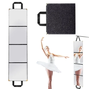 MEPIG Foldable Acrylic Full Length Mirror, Black, Four-Fold, Thickened | Wall & Table, Portable, Glitter Surface, 360° 3 Way View, for Dance Bedroom Wardrobe Stage Makeup Checks Travel Camping Use MEPIG Foldable Acrylic Full Length Mirror, Black, Four-Fold, Thickened | Wall & Table, Portable, Glitter Surface, 360° 3 Way View, for Dance Bedroom Wardrobe Stage Makeup Checks Travel Camping Use