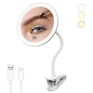 yngtoue 6.5" Clip on Vanity Makeup Mirror with Light, gooseneck Travel 5X Magnifying Mirror,USB Recharge (White 5X) yngtoue 6.5" Clip on Vanity Makeup Mirror with Light, gooseneck Travel 5X Magnifying Mirror,USB Recharge (White 5X)